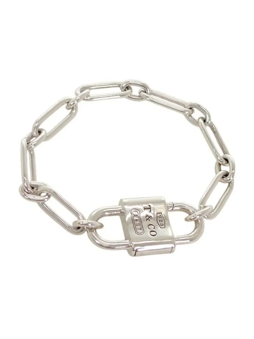 Tiffany & Co Large Double Lock XXL Bracelet Included 925 Sterling Silver